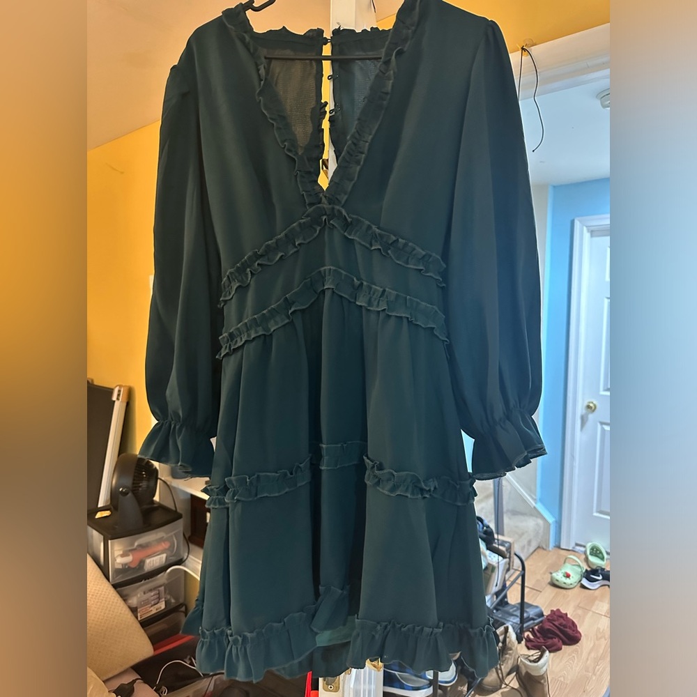 Teal green dress